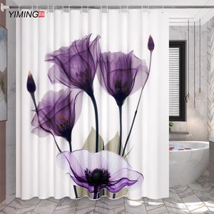 Yiming 3D Print красивая цветочная ванная комната водонепроницаемый душ занавес полиэстер украшения унитаза водонепроницаемый занавес 200 * 180см 201030
