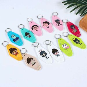 Foreign trade plastic blank key tag luggage elevator hotel diamond printing listing custom