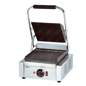 EG811 Barbecue elettriche Singola / Doppia piastra Tavolo da tavolo elettrico professionale Panini Grill Machine di attrezzature per la ristorazione