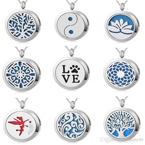 magnet Premium Aromatherapy Essential Oil Diffuser Necklace Locket Pendant, 316L Stainless Steel Jewelry with 24" Chain and 10 Washable Pads