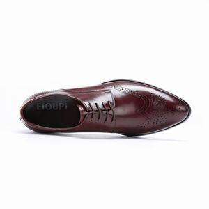 Novo design top top real grãos de grão inteiro masculino formal shoe masculino vestido brogue tippings shoes