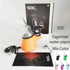 Soc Wax Vaporizer Dab Rig Glass Bong Quartz Bowl Dabber Atomizer mah Wax Concentrate Shatter Temperature E cig Vapes Starter kit