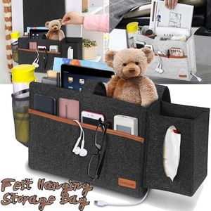 Felt Bedside Storage Pocket Hanging Organizer Bag Bed Desk Bag Sofa TV Remote Control Holder Couch Pocket Tissue Box Household Y200714