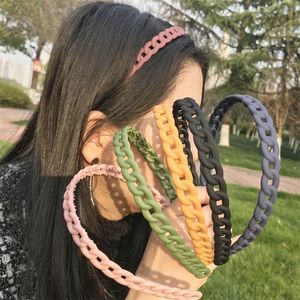Candy Solid Color Headbands Plastic Sawtooth Chain Frosting Pressing Hair Hoop Resin Women Children Simplicity Headwear Jewelry 1 4sy M2