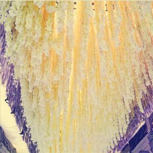 New Arrival Artificial Wisteria Flower Vine Silk Hydrangea rattan DIY Wedding birthday party Decoration Backdrop Flowers