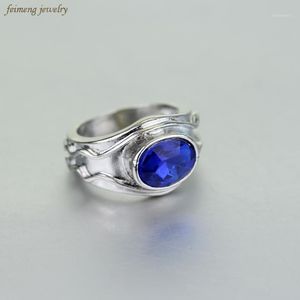 Cluster Rings Movie Jewelry the of Hobbi Ring Legolas Vilya Air Blue Zircon Retro Elegant Size 7-121