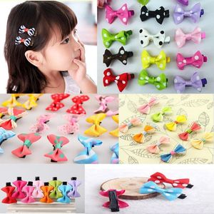 All'ingrosso- 10 pezzi bambino carino ragazza fermaglio per capelli fiocco in nastro bambino bambini raso bowknot fascia novità barrette1