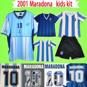 Wholesale argentina blue football jersey men for sale - Group buy Maradona Argentina Retro soccer jerseys Vintage classic Football Shirts home Diego blue white kids kit mens boys