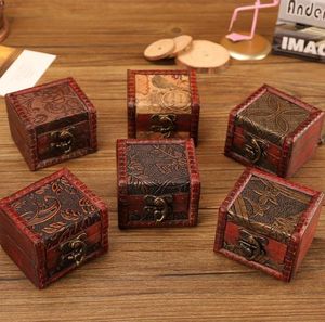 Европейский стиль ювелирных изделий сокровище сундук ручной корпус деревянные коробки хранения коробки ретро цветок ожерелье держатель SN4389