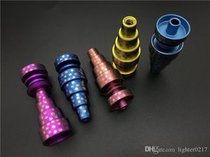 colorful Universal Male Female Fit 10mm 14mm and 18mm 6 in 1 Domeless Titanium Nail Titanium GR2 Nails for water smoking pipe