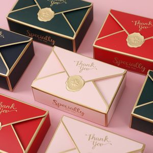 Simple Creative Gift Box Packaging Envelope Shape Wedding Gift Candy Box Favors Birthday Party Christmas Jelwery Decoration Y1121