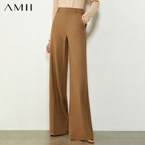 Amii minimalismo outono inverno moda olstyle mulher calças causal sólido cintura alta calças fêmeas 12040647 201111