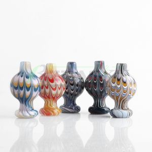 Beracky US Color Glass Bubble Carb Cap 25mmOD mit Feather Style Colorful Glass Carb Cap Heady Glass Caps For Quartz Banger Nails Bongs