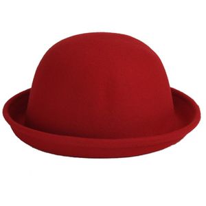 Mulheres Chapéus Vintage Fedora Chapeau Feutre Winter sentiu Sombreros de Fieltro SolidCapello Bombetta Bombetes