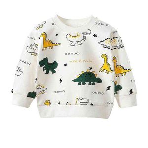 Yeni Arrivel Bahar Sonbahar Bebek Kız Pamuk Uzun Kollu T-Shirt 12 M-3Yar Çocuk Giyim Bluz Tops Erkek Çocuk Giysileri 2021 G1224
