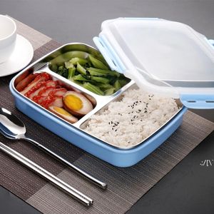 Contenitore di alimenti per uso domestico portatile in acciaio inox da pranzo in acciaio inox con scomparti con compartimenti con microonde a microonde Bento Bento RRA11172