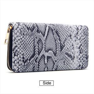 Hot Sale Women Long Clutch Wallet Fashion Snake Pattern Design Zipper Purse Ladies Wallets Serpentine Street Casual Phone Pouch Money Bag