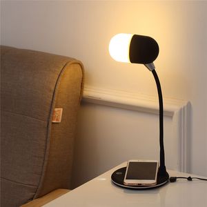 LED Desk Lamp USB Charging with Wireless Charger Bluetooth Speaker Table Light Smart Touch Dimmer Lighting Phone Chargers 3in1 Factory Price