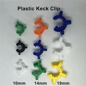 Clipe Keck de plástico moído 10mm 14mm 19mm Braçadeira colorida para fumar Bong Clips Bloqueio comum para cachimbo de água bongs de vidro Adaptador downstem rig