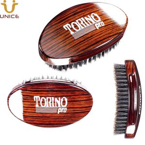 MOQ 100 pcs Amazon Supplier OEM Custom LOGO 360° Wave Brushes Boar Bristles for Short Hair Curved Military Brush