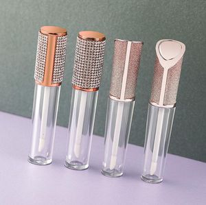 100pcs Empty Transparent Lip Gloss bottles Tubes Plastic Lip Balm Tube Lipstick Mini Sample Cosmetic Container With Silver Cap SN975