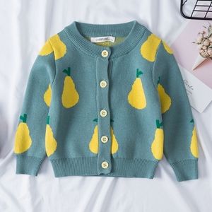 Sweaters de desenho animado Baby Knit Cardigan Sweater Kids Manga Longa Autumn Children Clothes 201201