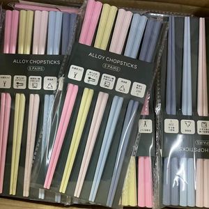 5 pares coloridos sushi chopsticks definir alta temperatura resistência liga pick sticks utensílio conjunto de presente