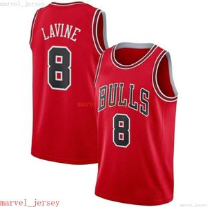 Özel Dikişli Zach Lavine # 8 erkek Swingman Jersey Beyaz Siyah Kırmızı Gerileme Basketbol Formaları Ucuz Erkek Kadın Gençlik
