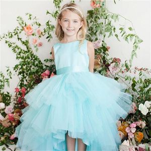 Новое поступление, платья с цветочным узором для девочек на свадьбу, милое детское платье для маленьких девочек, короткое переднее и длинное вечернее праздничное платье для причастия272d
