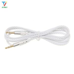 3.5mm Slitstark ljudkabel Nylon Braid Candy Car Aux Cable Headphone Extensionskod för telefon MP3 Bil Headset Speaker 50PCS / Lot