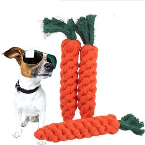 Dog Toy Carrot Shape Molar Cotton Rope Puppy Chew Toys Teath Cleaning Outdoor Fun Training Pet Supply JK2012XB