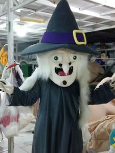 high quality Real Pictures Witch mascot costume animal fur Mascot Cartoon Character Costume Adult Size free shipping