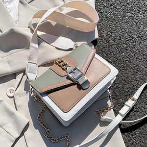 Gorące Kontrastowe Kolorowe Skórzane Torby Crossbody Dla Kobiet Torebka Podróżna Moda Prosta Torba Na Ramię Damskie Torby Crossbody