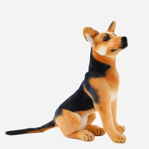 30-90cm Giant Dog Toy Realistic Stuffed Animals German Shepherd Plush Toys Gift For Children 220119