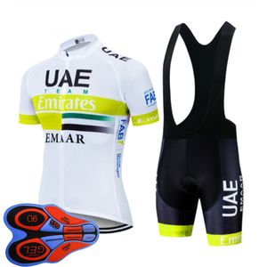 Emirados Áravo Equipe 2021 Homens Ciclismo Jersey Set MTB Bicicleta Camisa Bicicleta Camisa Bib Shorts Terno Respirável Racing Wear Uniforme Y210310116