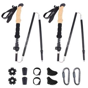 2 pcs Caminhadas Walking Sticks Fibra de Carbono Trekking Pole Ultraleve Camping Dobrável Nórdica Telescópica Muletas 220104