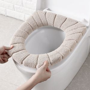 Winter Warm Seats Covers Plush Overcoat Toilet Case Solid Color Bathroom WC Pad Elastic Reusable Home Decor Hot Sale 3 1zb G2