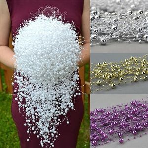 5m DIY Decoração de Casamento Artificial Pérola Contas Corrente de Corrente Centerpieces Suprimentos Noiva Buquê Acessórios De Cabelo Arvão C0125