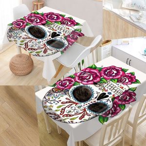 Custom Skull Table Cover Printing Vattentät Bordduk Mer storlek Borddukar Kök Bröllop Hotell Dekoration T200707