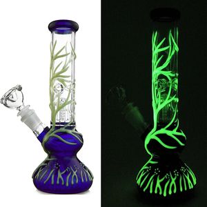 9.4 Inch Glass Bongs Four Arms Tree Perc Oil Dab Rigs Glow In the Dark Water Pipe Oil Rig With Bowl & Diffused Downstem GID01