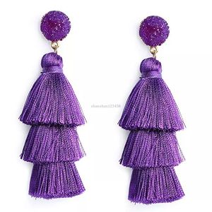 Colors Bohemian Druzy tassel earrings stud Statement Big Dangle Drop Earrings for Women Fashion Jewelry Gift will and sandy new