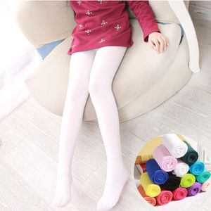 Footies Spring Autumn Kids Pantyhose Girls Tight Candy Color Pantynose Ballet Dance Tights For Girl Children Velvet Solid White Stocking