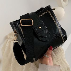 Mode kvinnor nitar solid färg messenger väska axel hasp handväska bolsa feminina mujer crossbody väskor för kvinnor #t