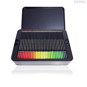 Brutfuner 180 cores lápis colorido profissional macio núcleos cor de óleo de óleo para desenho esboço de arte colorir caixa de lata preta 201223