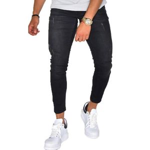 Jeans masculinos homens calças de moda skiiny plus size preto estiramento casual slim fit denim calças de rua