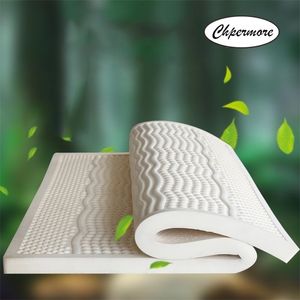 CHERMORE 100% Naturlig latex Tatami madrassskåpa 2,5 / 5 / 7,5 / 10cm madrasser för familjen sängkläder kung drottning tvilling full storlek 201218