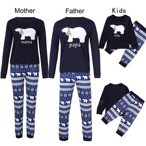 Family Christmas Pajamas Set Matching Family Outfits Kids Boys Mom Girl T-shirt Pants Set Nightwear Xmas Family New Year PJs LJ201111