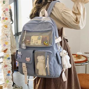 Large Capacity Backpacks Women Korean Kawaii Students Preppy ITA Bag for Teenager Girls Sweet Waterproof School Travel Bags 202211