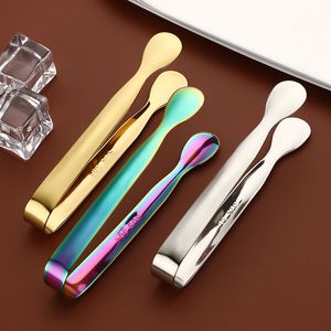Stainless Steel Ice Tongs Kitchen Bar Tools With Smooth Edge Coffee Sugar Clip Multifunction Mini Ices Cube Clamp Teacup Clips DH7896