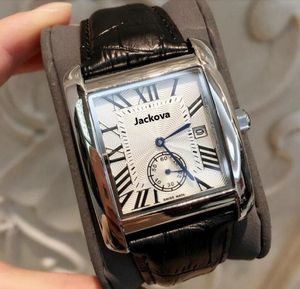 Mała tarcza praca skórzany zegarek mężczyźni kobiety luksusowy kwadratowy zegarek z kalendarzem zegarek kwarcowy najwyższej jakości stoper kalendarz dla kobiet mężczyzn